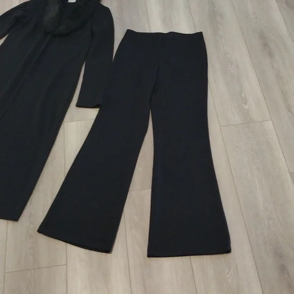 LIMITED TIME OFFER! Indication Black Faux Fur Coatwith Matching Pant - Picture 14 of 17